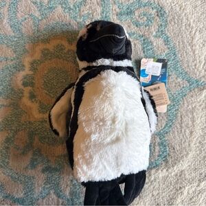 Black & White Plush Penguin Stuffed Animal - Soft Kids Toy with animal tracking